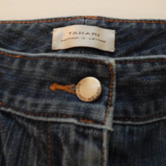 Tahari Womens Arthur Levin Relaxed Bootcut Jeans Blue Size High Rise Full Leg - Picture 3 of 4